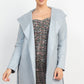 Suede Hooded Waist-tie Belt Jacket