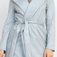 Suede Hooded Waist-tie Belt Jacket