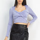 Twisted Velvety Long Sleeve Crop Top
