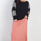 Plus Black Flannel Leopard Print Colorblock Dolman Sleeve Top