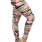 Plus Size Camouflage Printed Knit Legging With Elastic Waistband And High Waist Fit