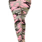 Plus Size Camouflage Printed Knit Legging With Elastic Waistband And High Waist Fit