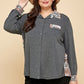 Plus Size Printed Patchwork Contrast Button Up Shirt