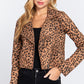 Leopard Print Faux Suede Biker Jacket