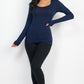 Scoop Neck Solid Long Sleeve Cozy Top