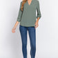 3/4 Roll Up Slv Woven Blouse