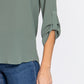 3/4 Roll Up Slv Woven Blouse