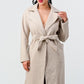 Luxe Wool Waist Tie Side Pockets Midi Length Coat