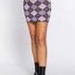 Argyle Jacquard Sweater Mini Skirt