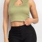 Mock Keyhole-front Crop Top