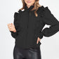 Mock Neck Ruffled Buttoned Top