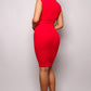 Sleeveless V Neck Corset Bodycon Midi Dress