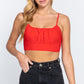 Back Ribbon Tie Cami Crop Top