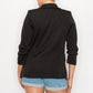 Ruched Sleeves Solid Blazer