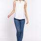 Sleeveless Henley Neck Woven Top