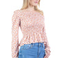 Peasant Sleeve Floral Smocked Top