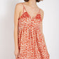 Floral print v-neck dress with skirt lining
