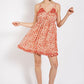 Floral print v-neck dress with skirt lining