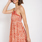 Floral print v-neck dress with skirt lining