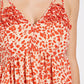 Floral print v-neck dress with skirt lining