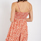Floral print v-neck dress with skirt lining