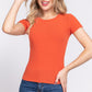 Short Slv Crew Neck Variegated Rib Knit Top