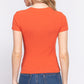 Short Slv Crew Neck Variegated Rib Knit Top