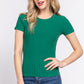 Short Slv Crew Neck Variegated Rib Knit Top