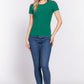 Short Slv Crew Neck Variegated Rib Knit Top
