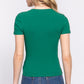 Short Slv Crew Neck Variegated Rib Knit Top
