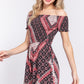 Off Shoulder Smoked Print Woen Romper