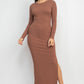 Side Slit Bodycon Maxi Dress