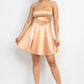 Crisscross A-line Cinched Skater Dress