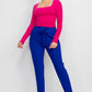 Side Ruched Square Neck Top