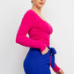 Side Ruched Square Neck Top