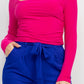 Side Ruched Square Neck Top