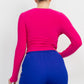 Side Ruched Square Neck Top