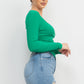 Side Ruched Square Neck Top