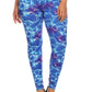 Plus Size Lightning Bolt Print, Full Length Leggings In A Slim Fitting Style With A Banded High Waist