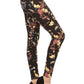 Vine Printed High Waisted Knit Leggings In Skinny Fit With Elastic Waistband