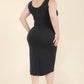 Plus Size Solid Wrap Front Tie Side Midi Dress