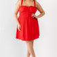 Plus Red Woven Ruffle Sleeveless Mini Dress