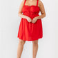 Plus Red Woven Ruffle Sleeveless Mini Dress