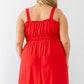 Plus Red Woven Ruffle Sleeveless Mini Dress