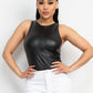 Faux Leather Sleeveless Bodysuit