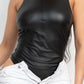 Faux Leather Sleeveless Bodysuit