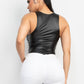 Faux Leather Sleeveless Bodysuit
