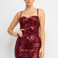 Sequin-studded Sweetheart Bodycon Dress