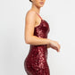 Sequin-studded Sweetheart Bodycon Dress