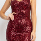 Sequin-studded Sweetheart Bodycon Dress